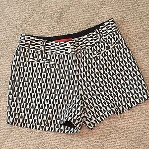 Anthropology by Cartonnier Black and White Patterned High Waist Shorts